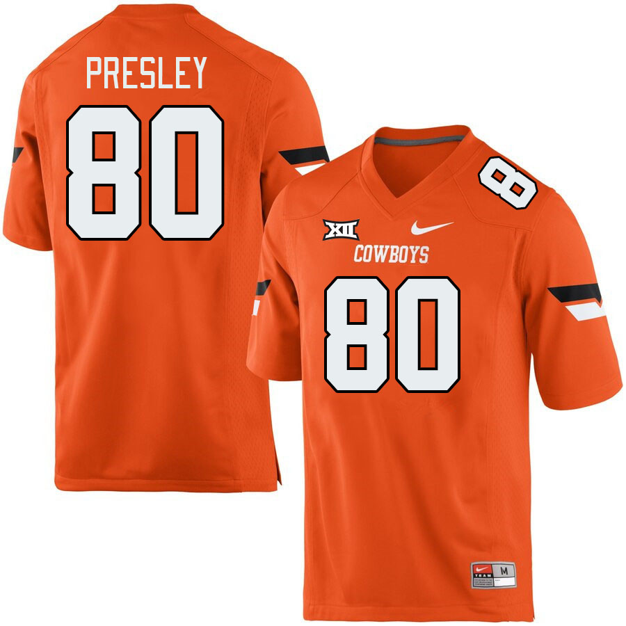 Oklahoma State Cowboys #80 Brennan Presley College Football Jerseys Stitched Sale-Retro Orange